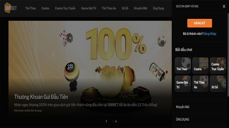 188Bet - Nhà cái uy tín với hơn 3 triệu ưu đãi HOT mỗi ngày