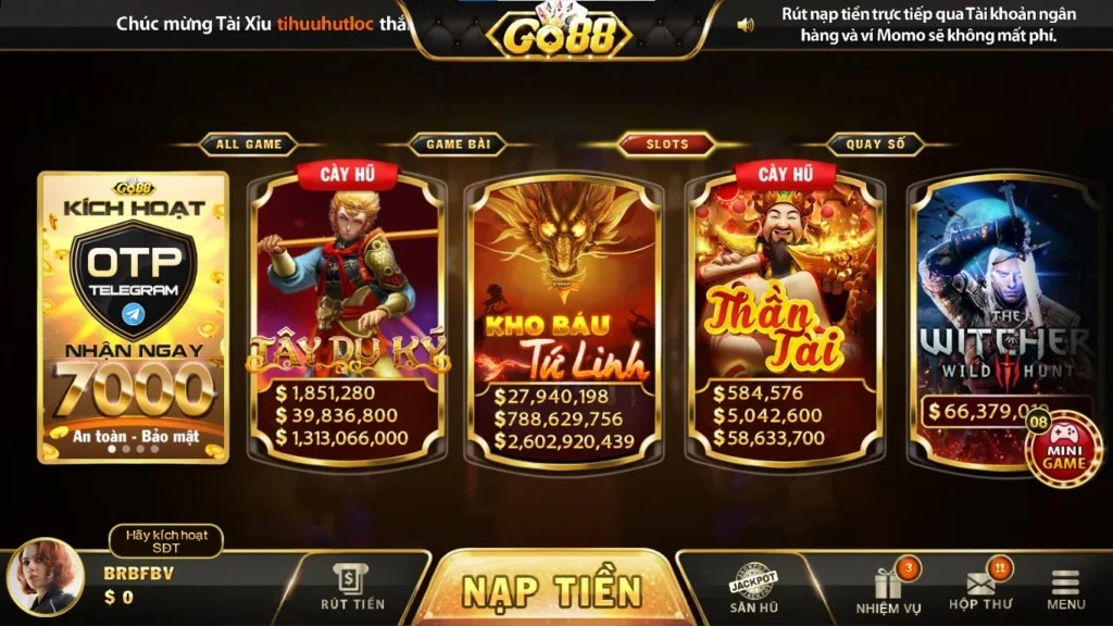 Nổ hũ Go88 - Trò chơi có tỷ lệ nổ thưởng jackpot khủng nhất