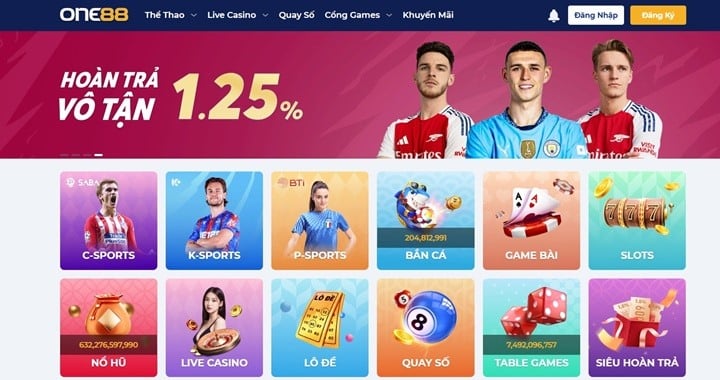 Nhà cái uy tín ONE88 với hơn 1000+ game đổi thưởng hấp dẫn